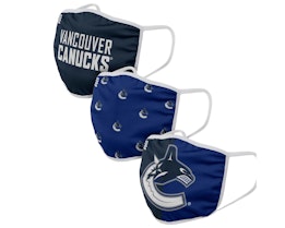 Vancouver Canucks 3-Pack NHL Navy Face Mask - Foco