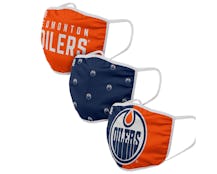 Edmonton Oilers 3-Pack NHL Navy/Orange Face Mask - Foco