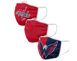 Washington Capitals 3-Pack NHL Red/Navy Face Mask - Foco