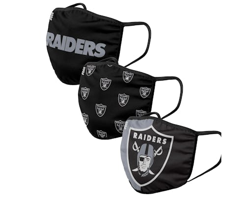 Las Vegas Raiders 3-Pack NFL Black Face Mask - Foco