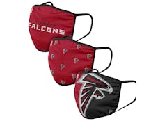 Atlanta Falcons 3-Pack NFL Red/Black Face Mask - Foco