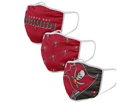 Tampa Bay Buccaneers 3-Pack NFL Red Face Mask - Foco