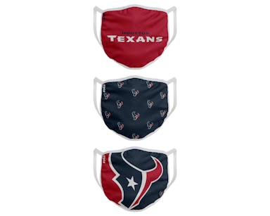 Houston Texans 3-Pack NFL Navy/Red Face Mask - Foco