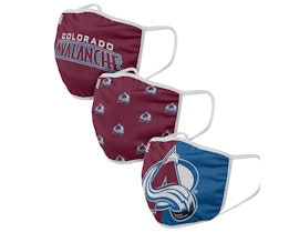 Colorado Avalanche 3-Pack NHL Burgundy/Blue Face Mask - Foco