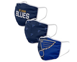 St. Louis Blues 3-Pack NHL Navy Face Mask - Foco