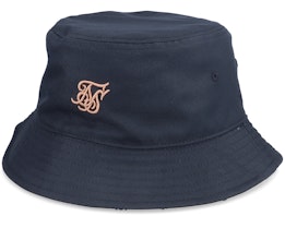 Reverse Aop Hat Black & Ecru Bucket - SikSilk