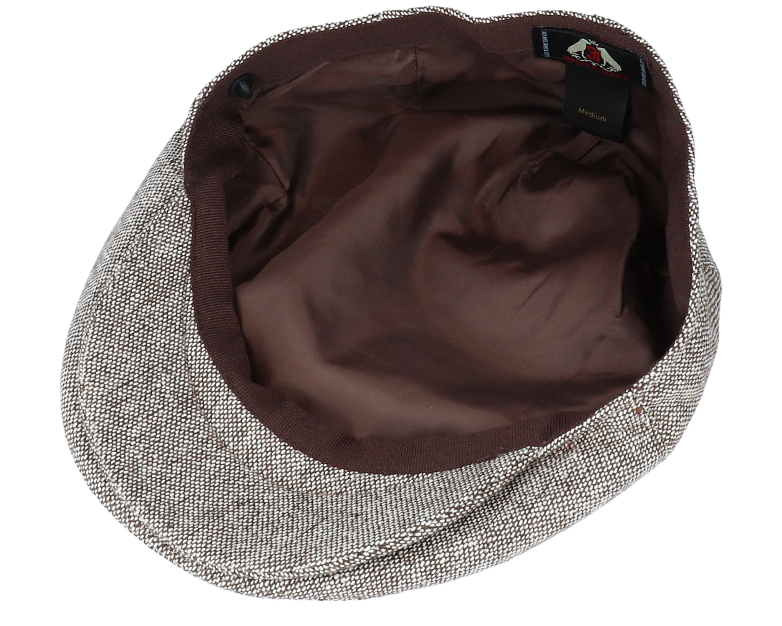 Marl Tweed Brown Flat Cap