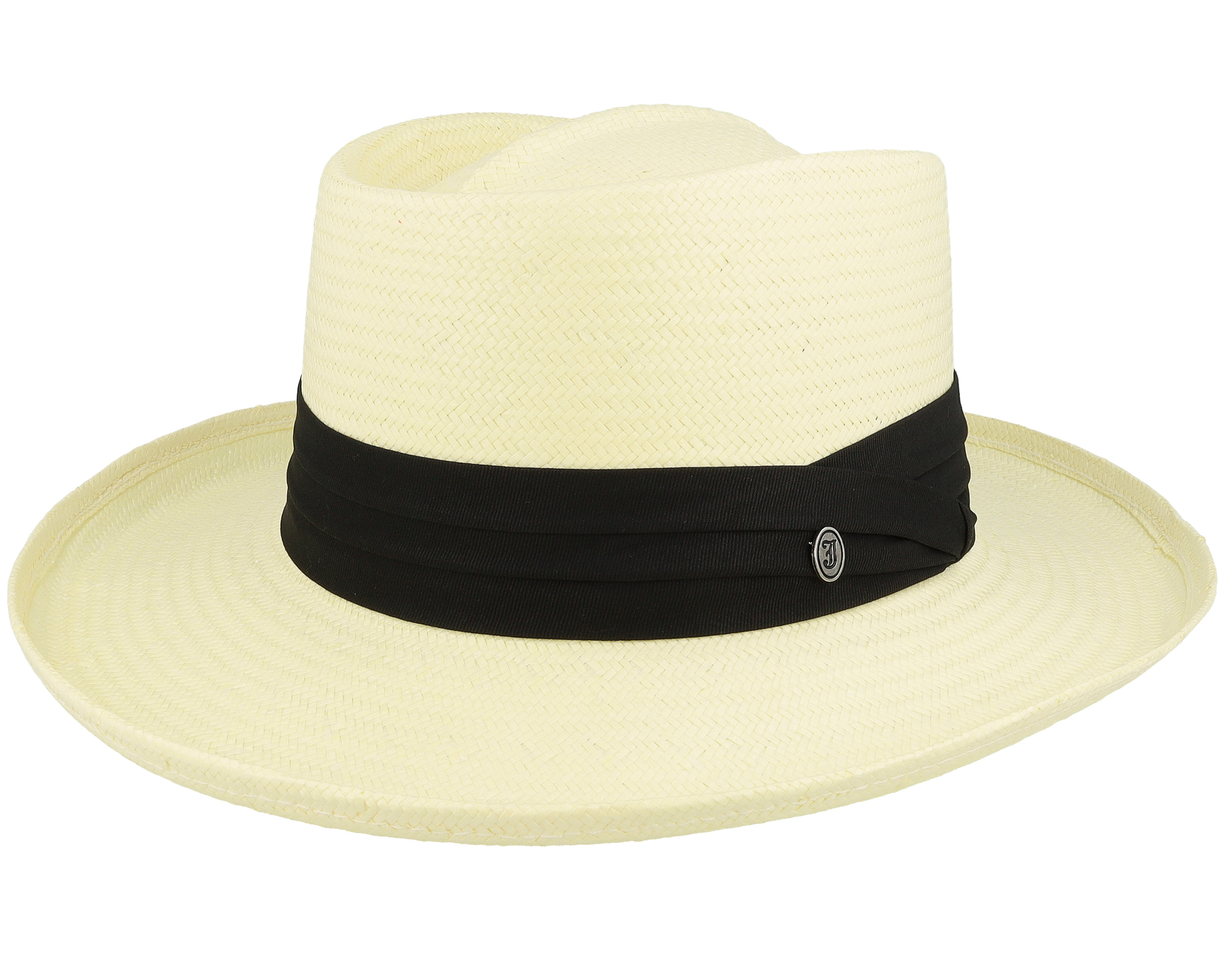 Summer C-crown Fedora White Straw Hat