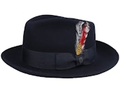 Crushable C-Crown Black Fedora