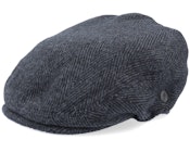 Herringbone Charcoal Flat Cap