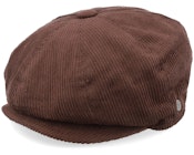 Corduroy Newsboy Cap Brown Snap Cap