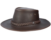 Crushable Leather Outback Hat Brown Traveler
