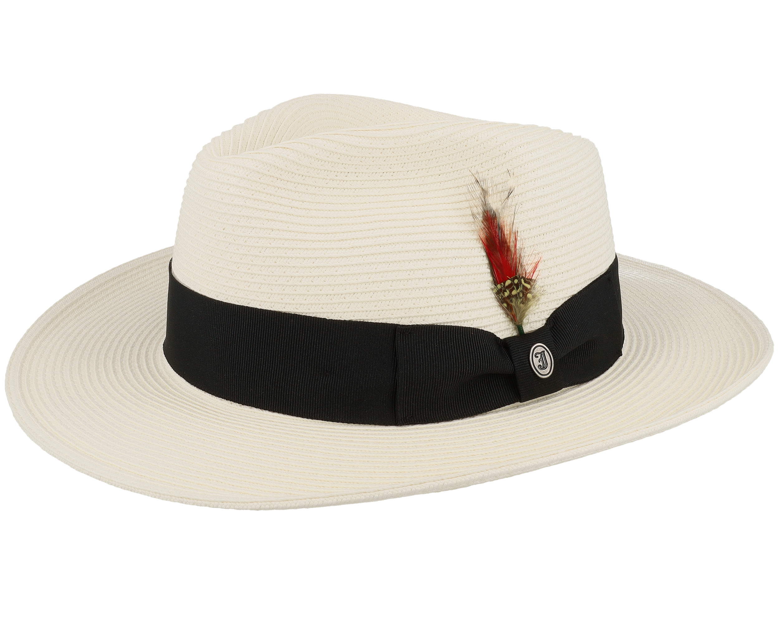 Summer C-crown Fedora White Straw Hat