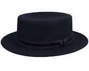 Bernadette Black Boater Hat