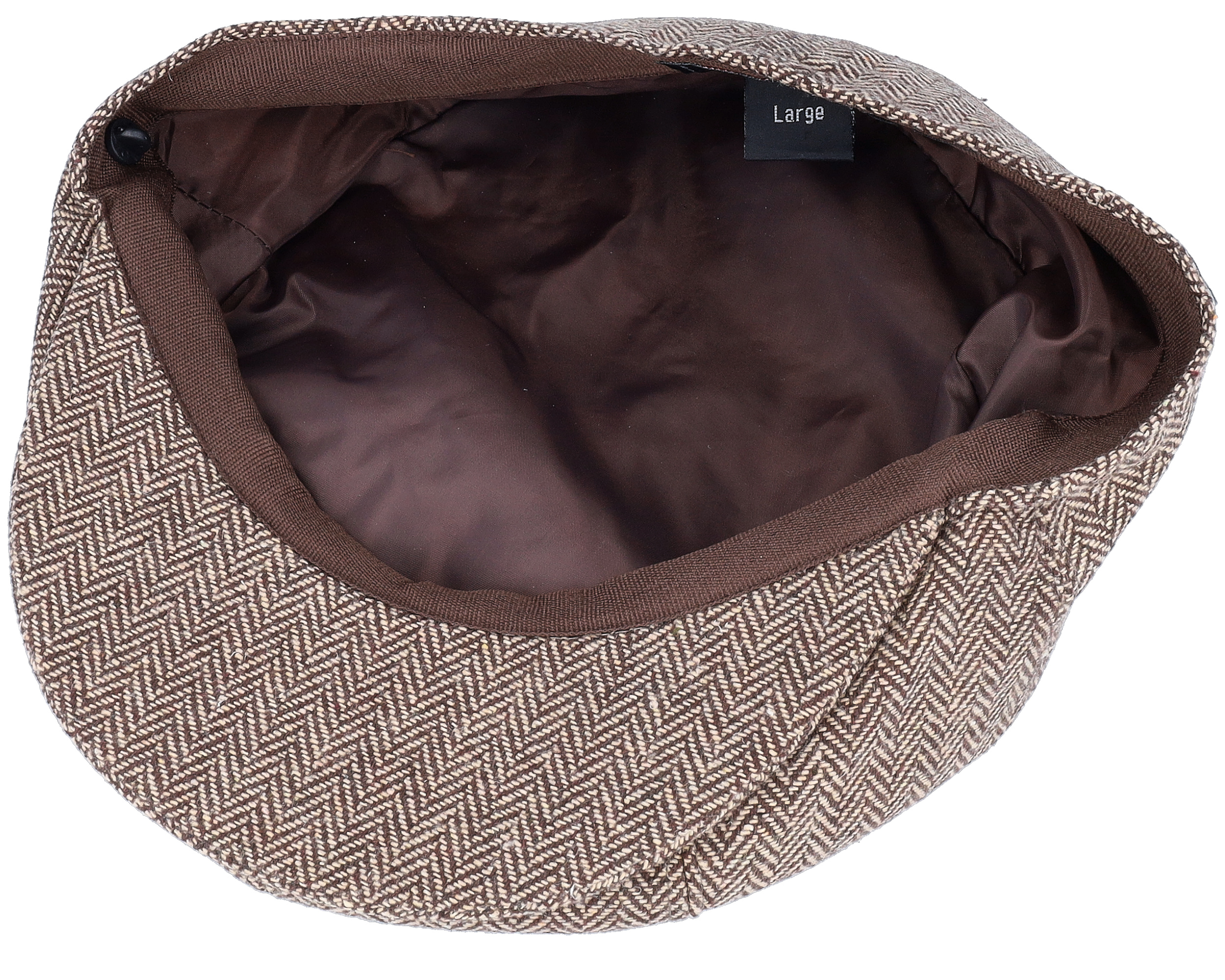 Herringbone Newsboy Cap Brown Flat Cap