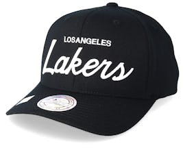 LA Lakers Classic Script 110 Black Adjustable - Mitchell & Ness