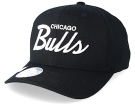 Chicago Bulls Classic Script 110 Black Adjustable - Mitchell & Ness