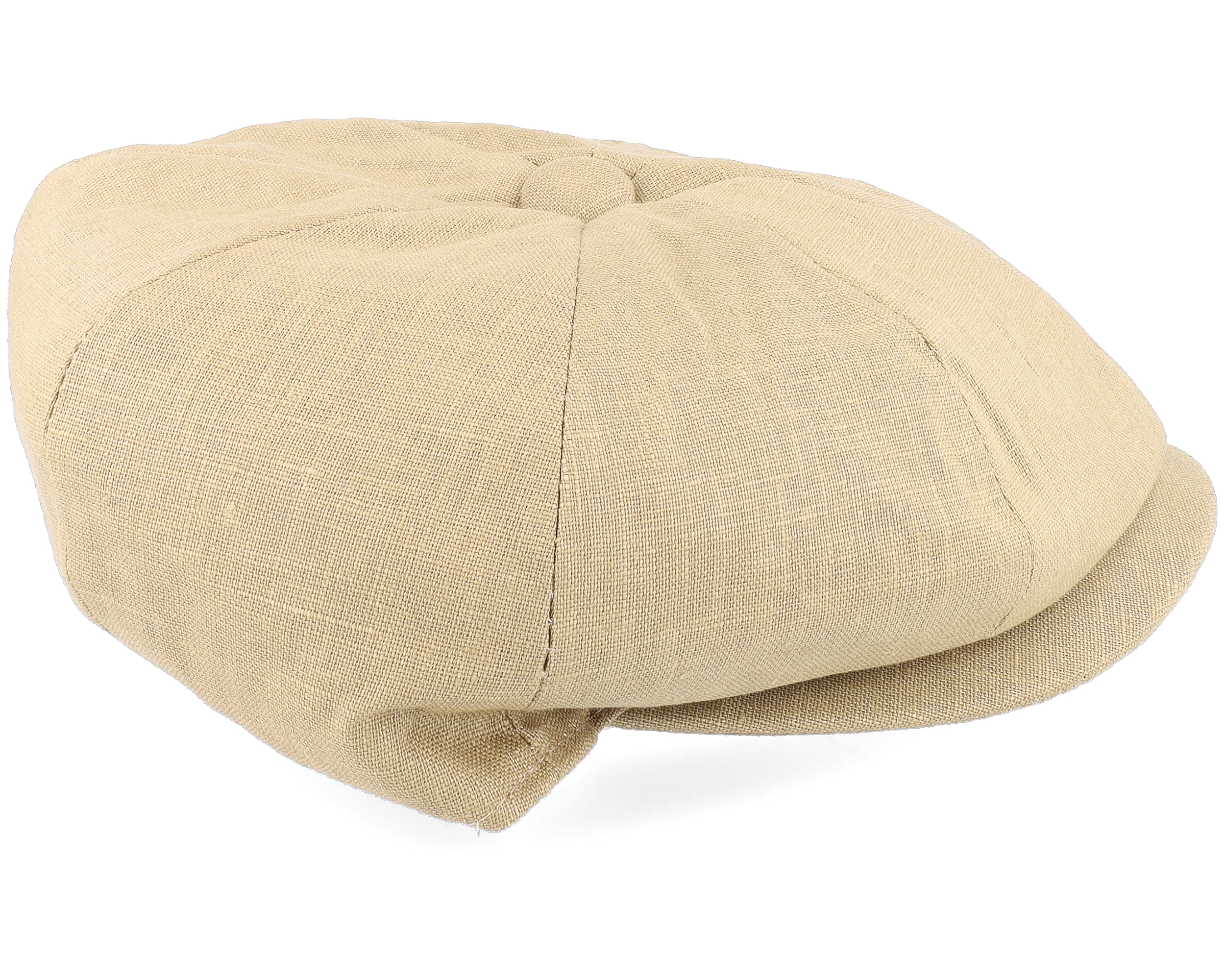 Linen Newsboy Cap Camel Flat Cap