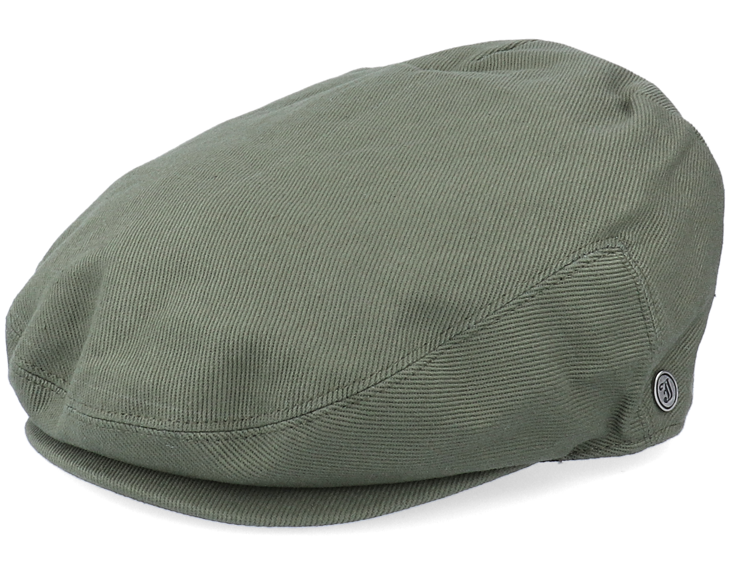 Brushed Cotton Olive Green Flat Cap - Jaxon & James cap | Hatstoreworld.com