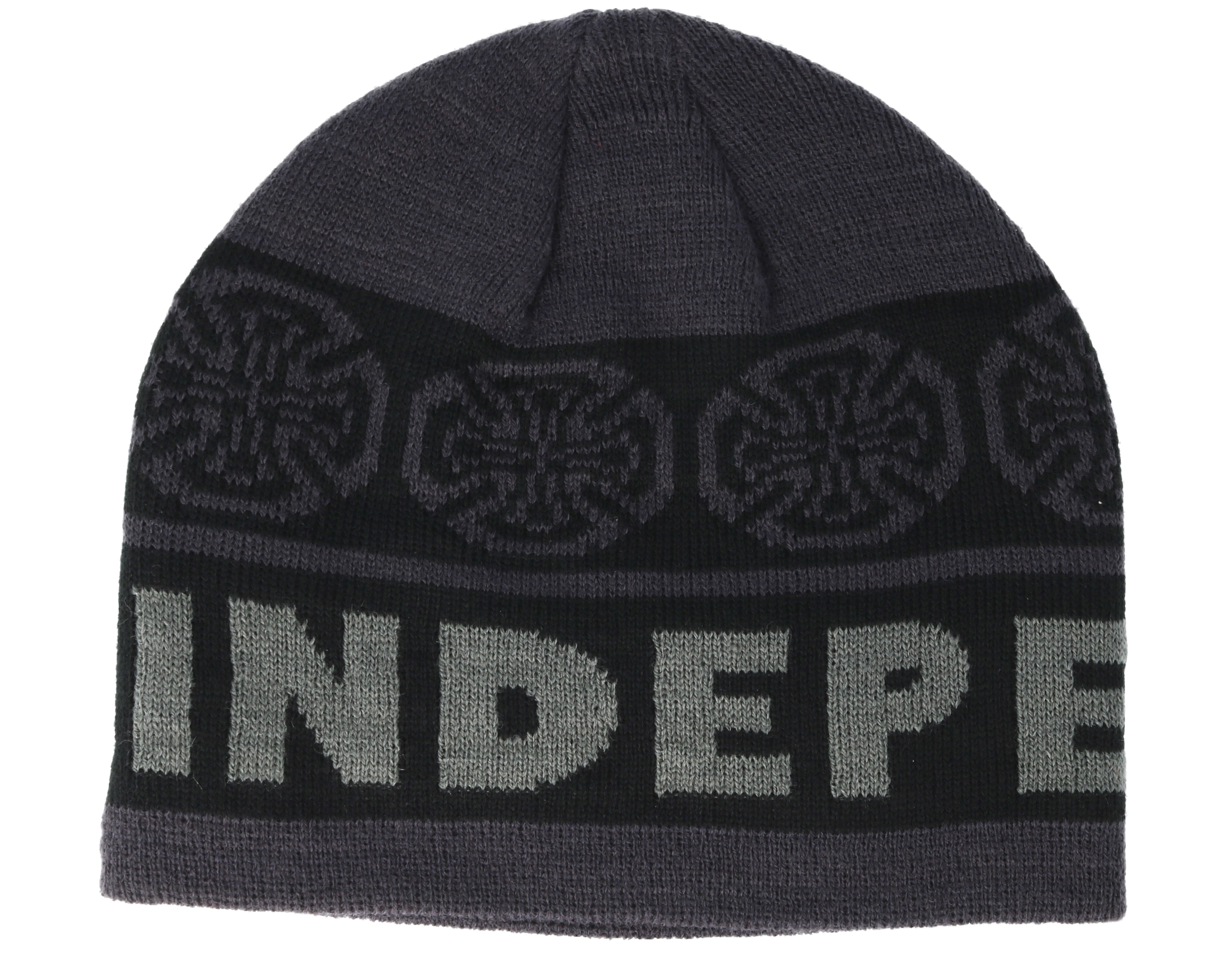 black and grey beanie