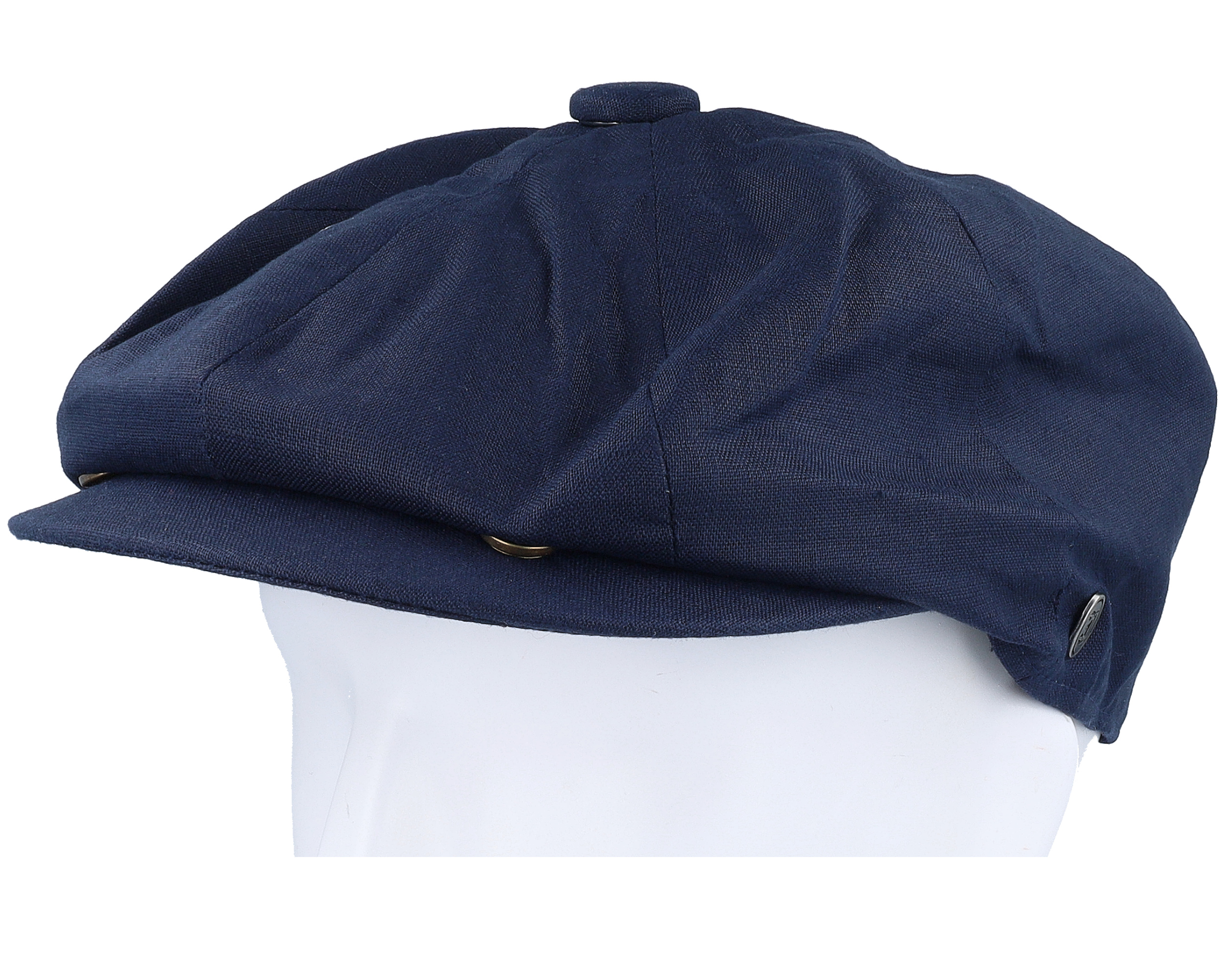 Linen Newsboy Cap Navy Blue Flat Cap
