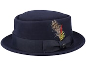 Crushable Wool Navy Pork Pie