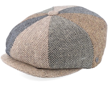 Herringbone Patch Newsboy Flat Cap
