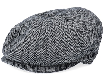 Kids Herringbone Infant Patch Newsboy Charcoal Flat Cap