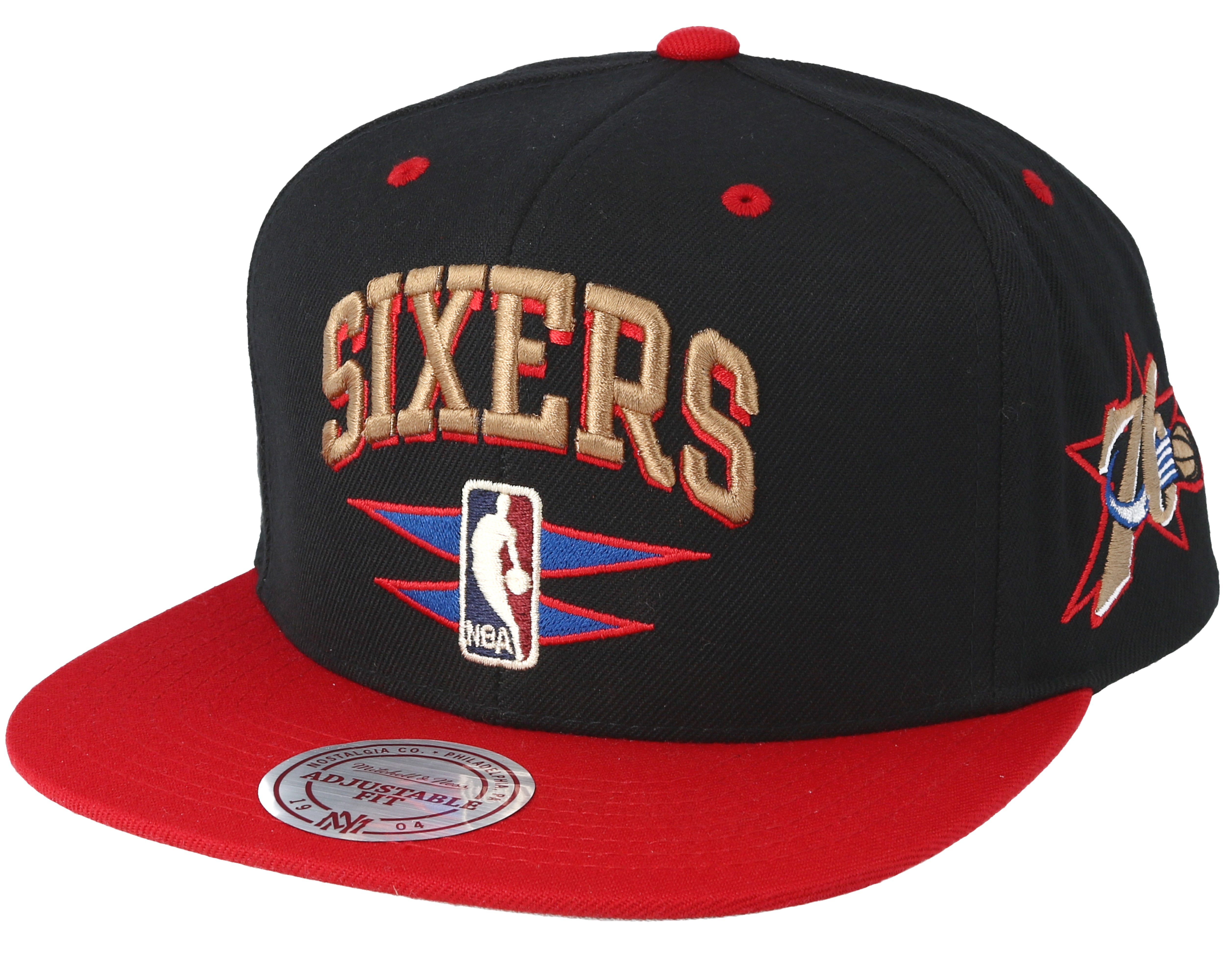 Philadelphia 76ers Double Diamond Black Snapback - Mitchell & Ness cap ...