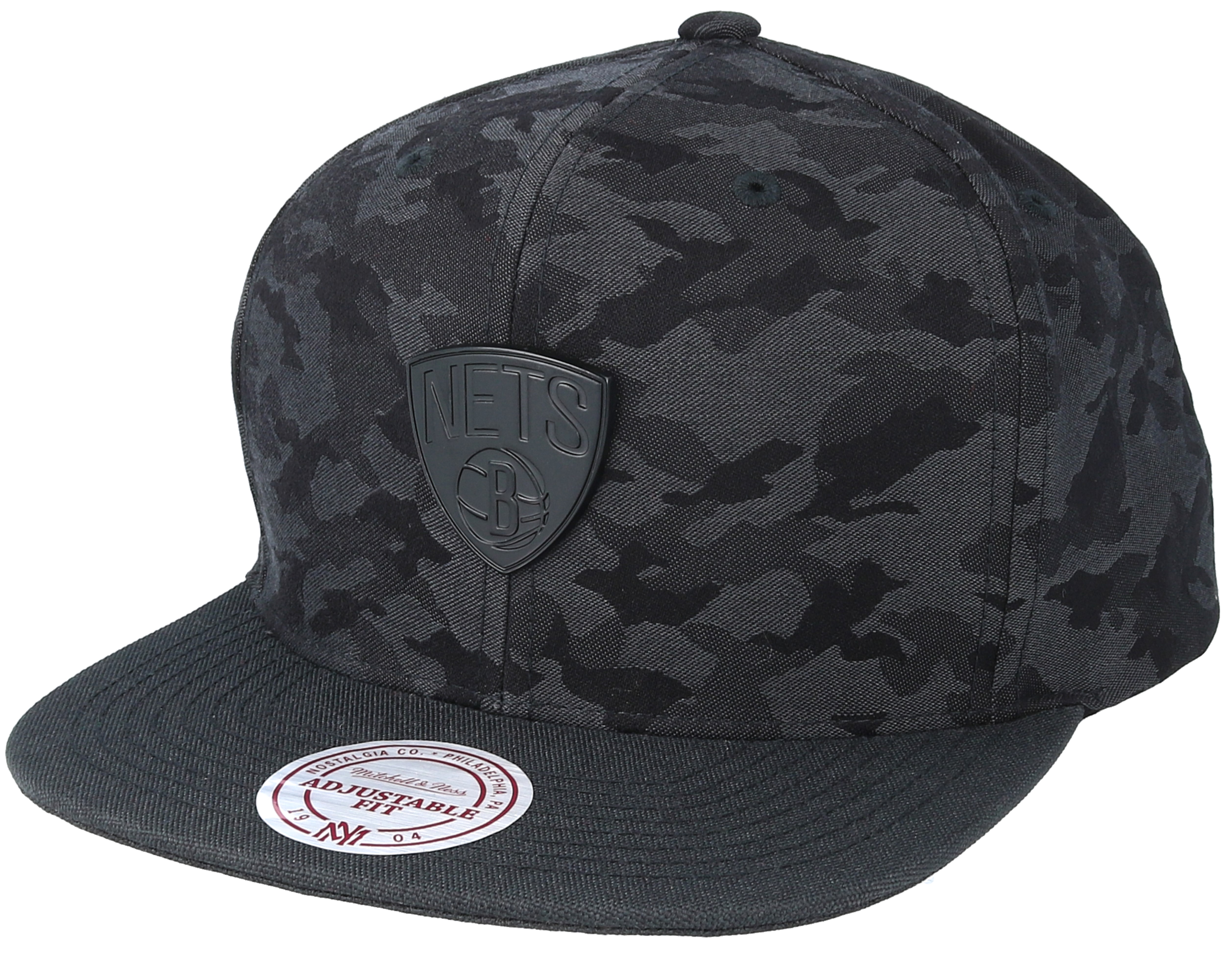 Brooklyn Nets Combat Camo Black/Charcoal Snapback Mitchell