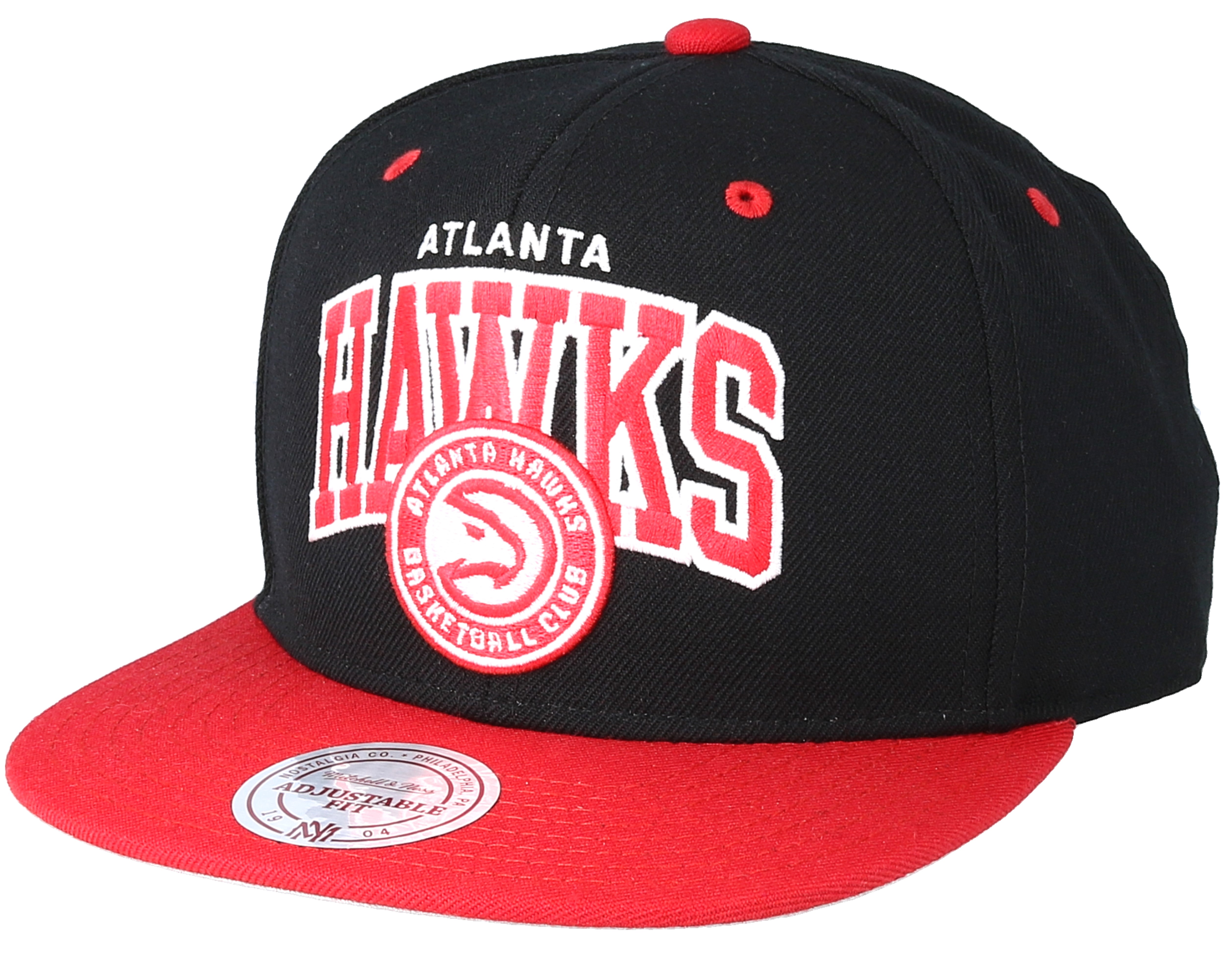 Atlanta Hawks Team Arch Black Snapback Mitchell And Ness Cap 9233