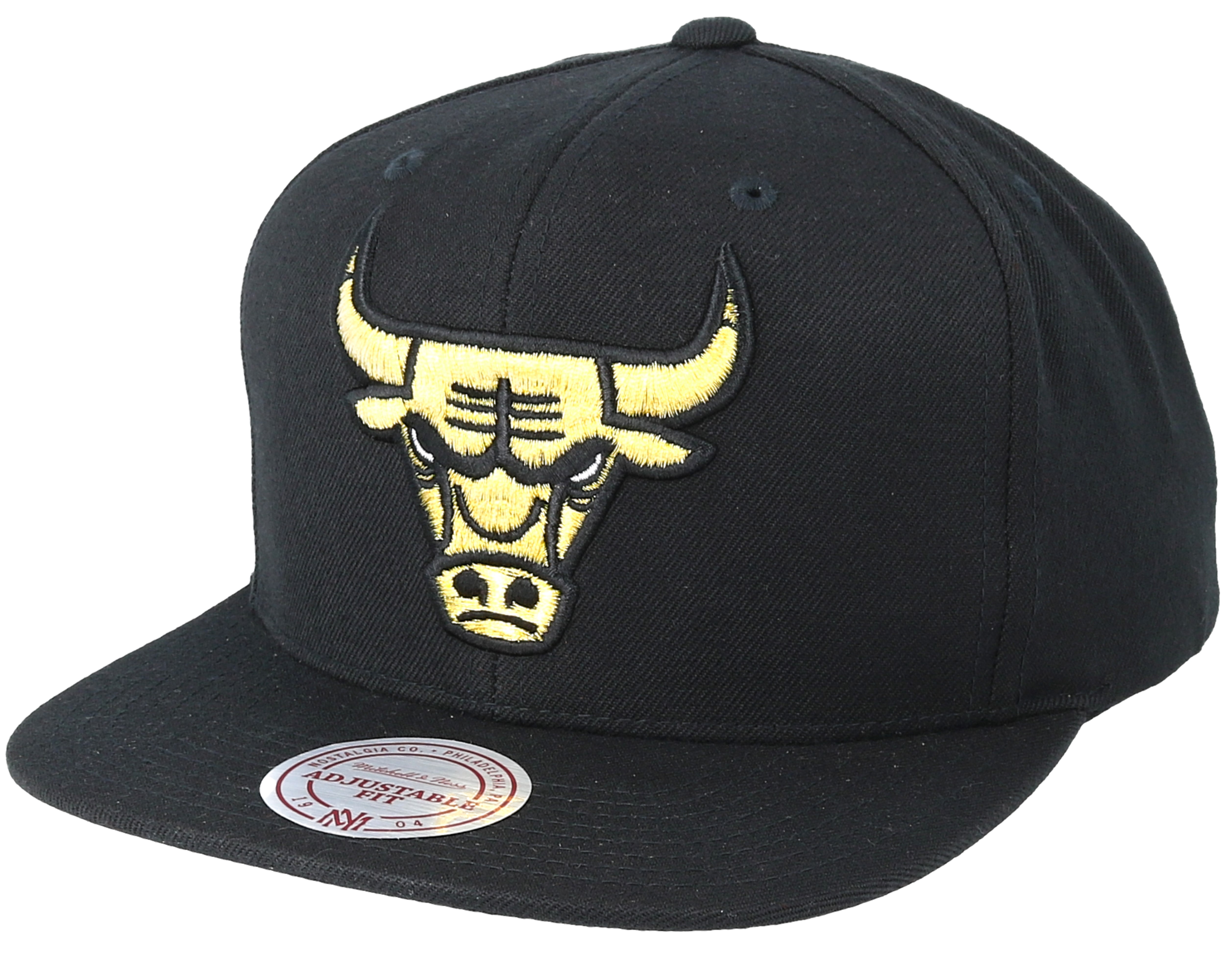 Mitchell & Ness Chicago Bulls Black Leather and Metalic Gold