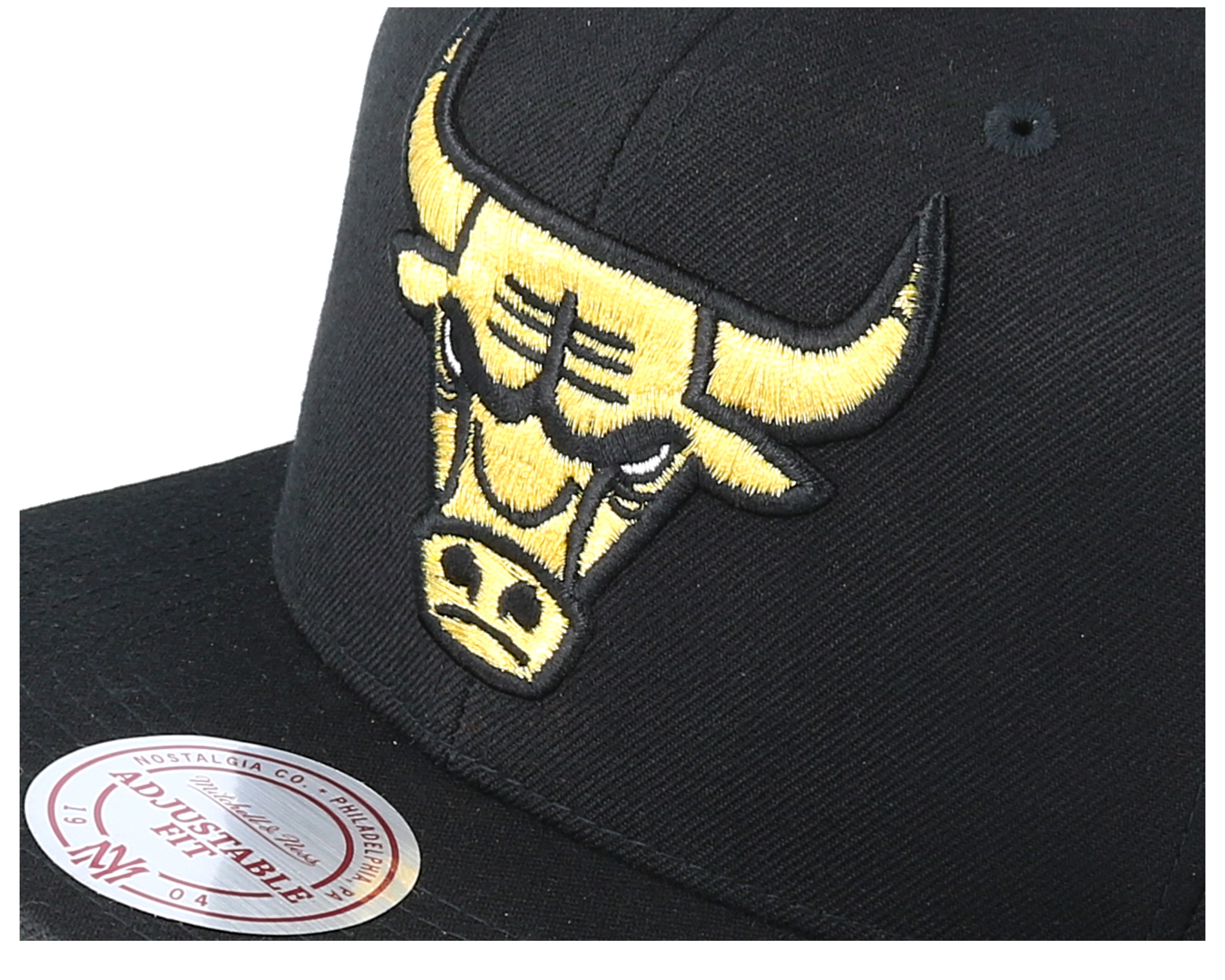 Chicago Bulls Black Gold Metallic Black Snapback Mitchell