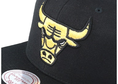 Chicago Bulls Black Gold Metallic Black Snapback Mitchell