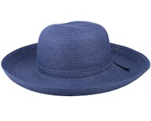 Traveller Sun Hat Navy Blue Straw Hat - Sur la tête