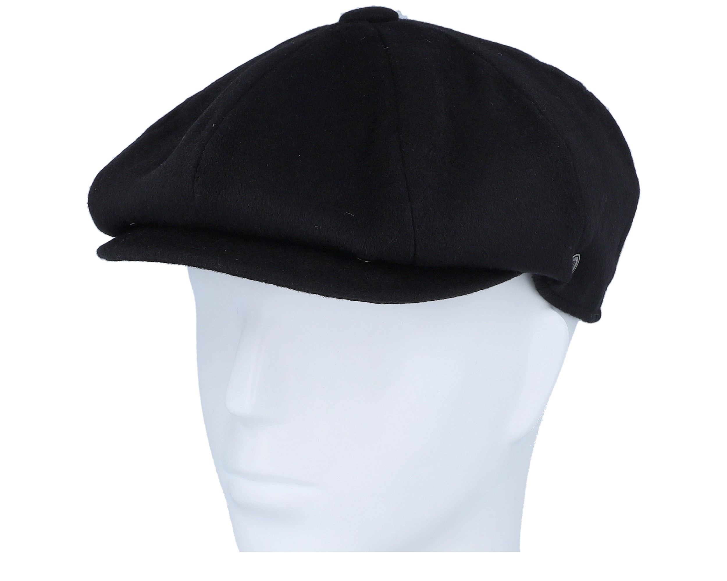 Pure Wool Harlem Newsboy Black Flat Cap