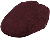Hillcrest Herringbone Burgundy/Black Flat Cap