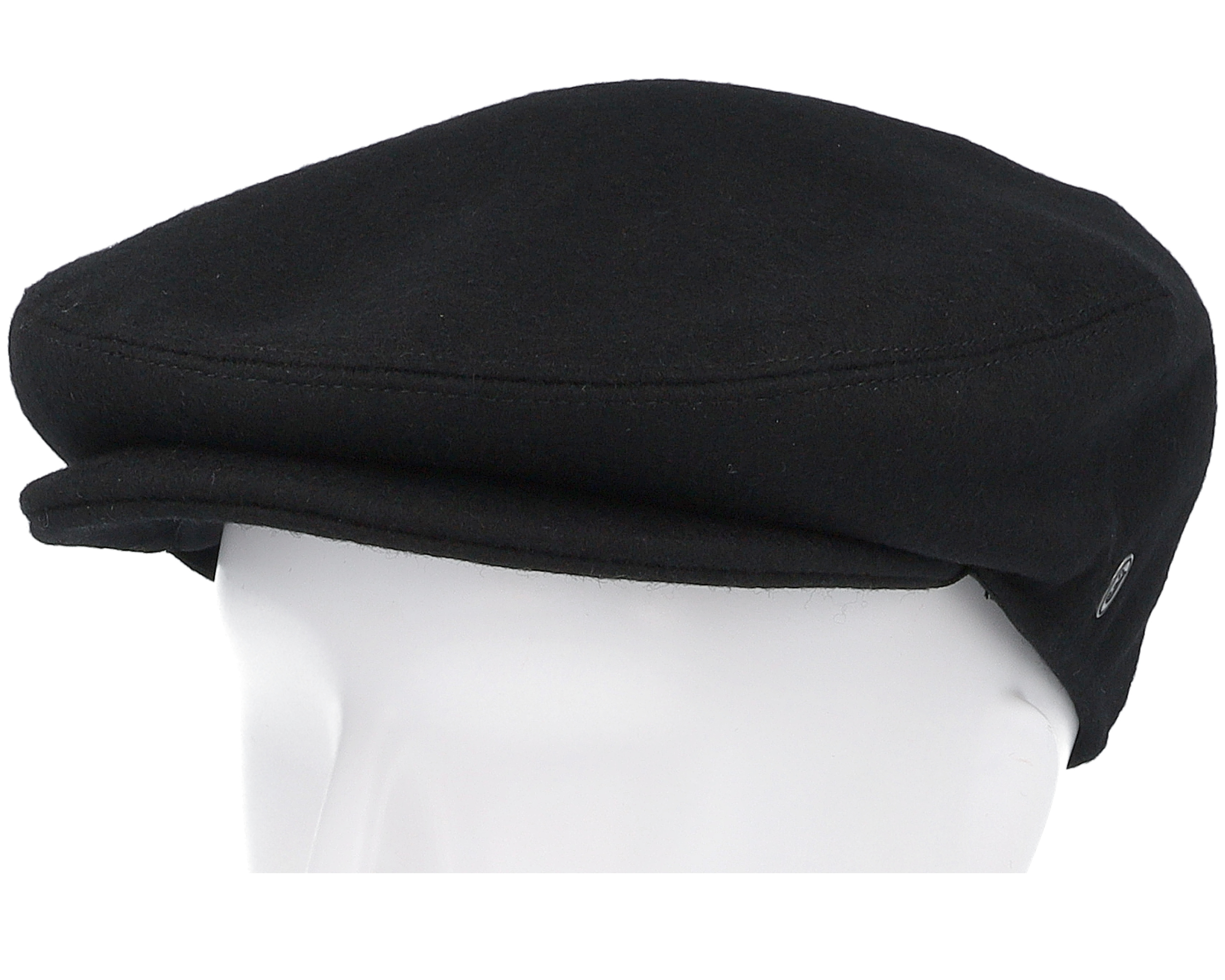 Melton Wool Black Snap Cap