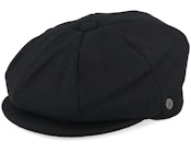 Melton Wool Newsboy Cap Black Snap Cap