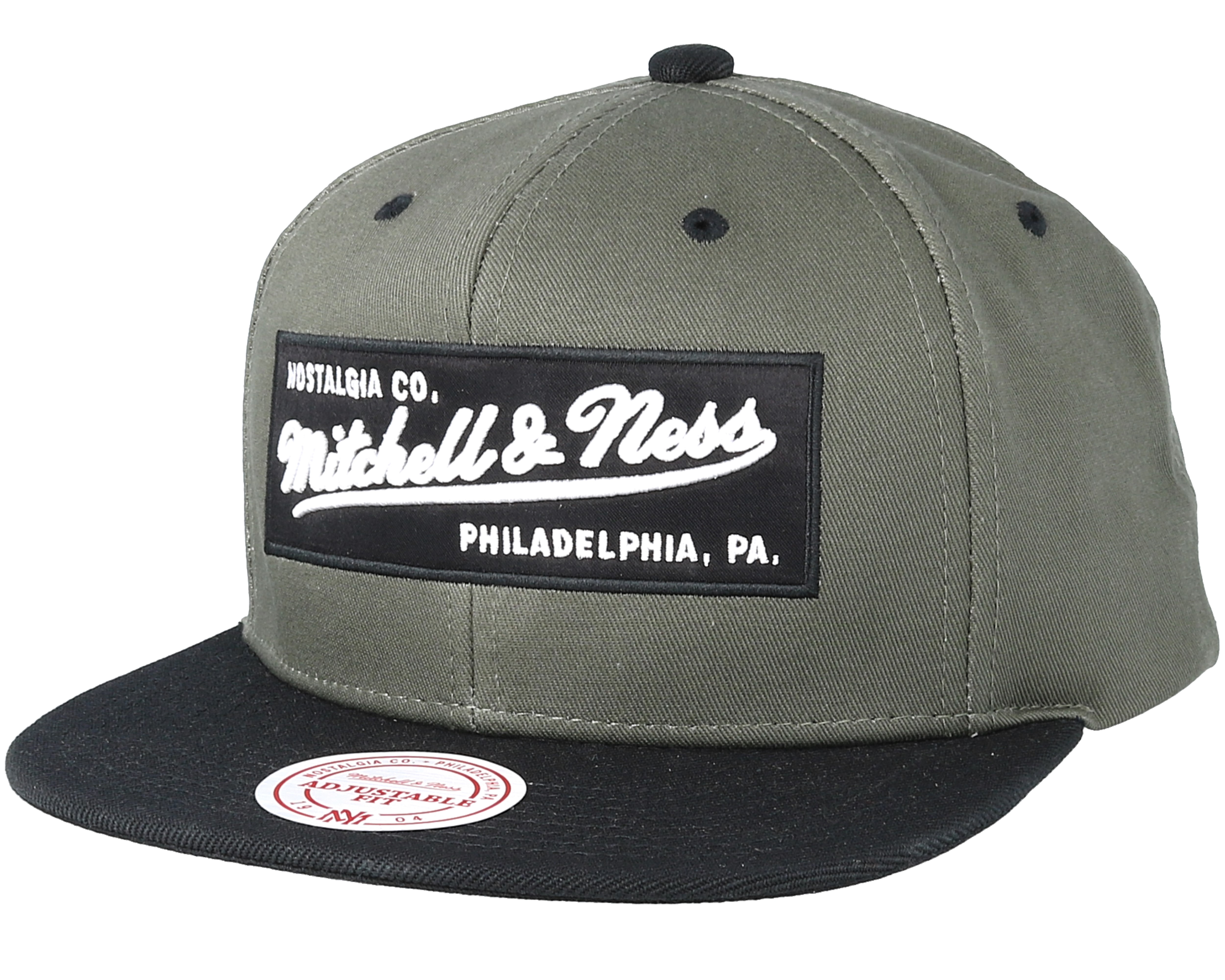 Mitchell & Ness box logo snapback cap in black