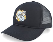Flaming Dice Dot Meshback Black A-Frame Trucker