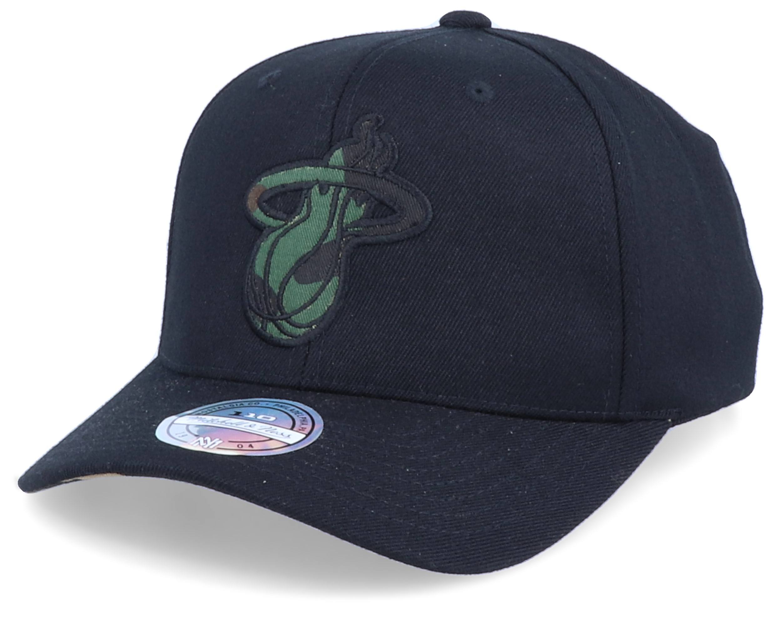 Miami Heat Camo Logo Black/Camo 110 Adjustable Mitchell Ness