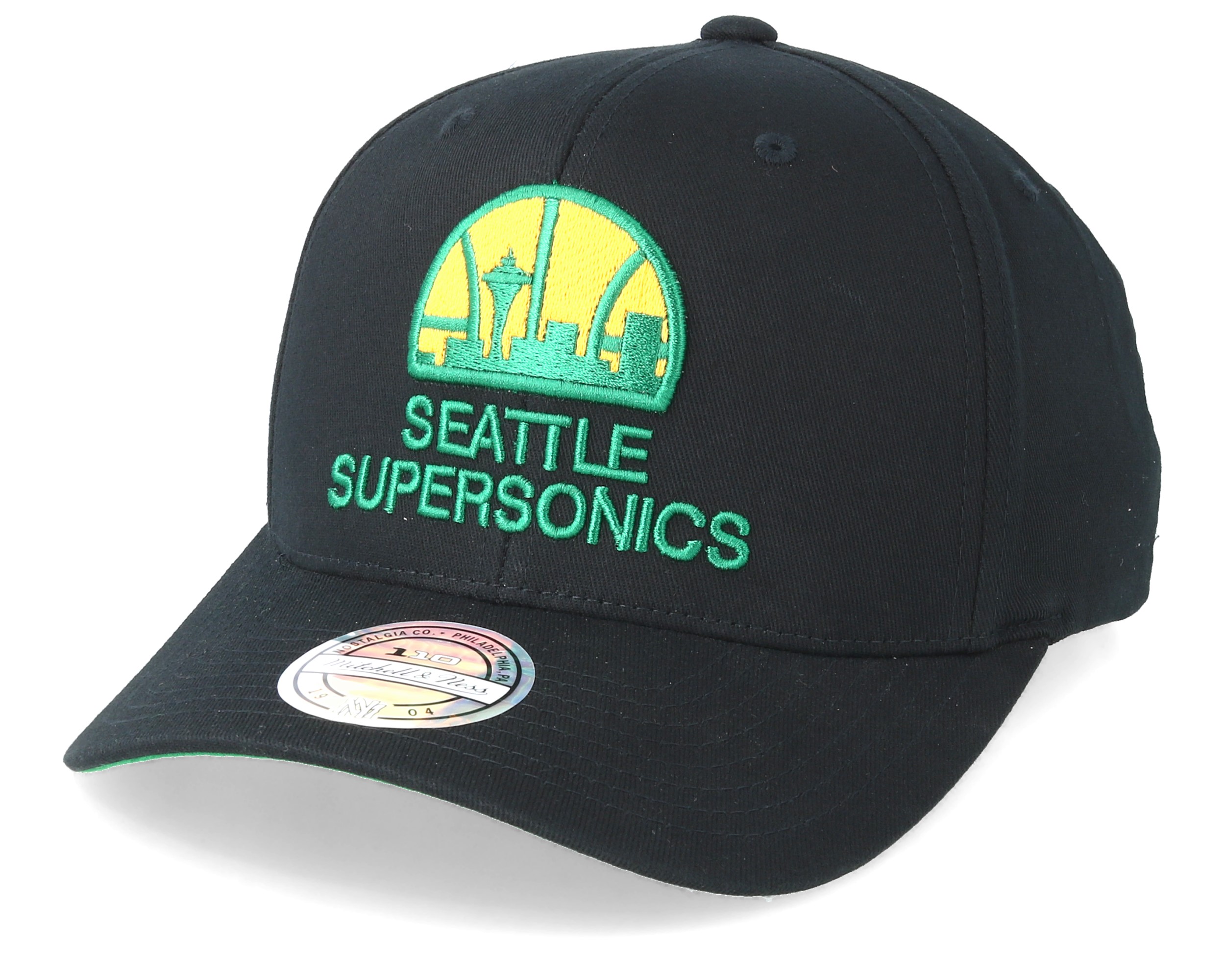 Seattle Supersonics Cotton High Crown Pinch Panel Black 110