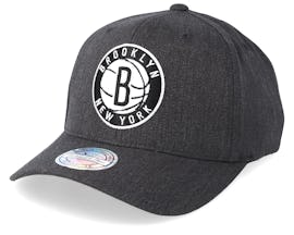 Brooklyn Nets Logo 110 Charcoal Adjustable - Mitchell & Ness