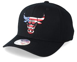 Chicago Bulls USA Logo 110 Black Adjustable - Mitchell & Ness