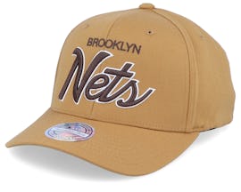 Brooklyn Nets Classic Script Rust 110 Adjustable - Mitchell & Ness