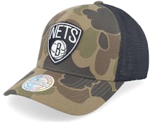 Brooklyn Nets Duck Camo/Black 110 Trucker - Mitchell & Ness