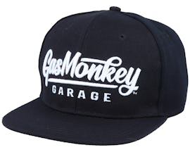3D Script Logo Black/White Snapback - Gas Monkey