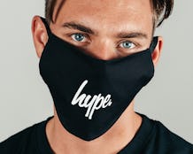 1-Pack Black Script Black/White Face Mask - Hype