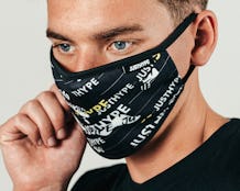 Black Mix Logo Black/White Face Mask - Hype